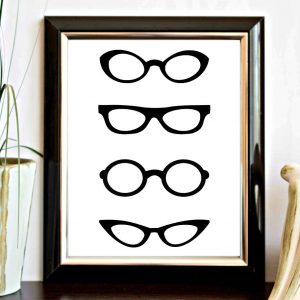 Black Eye Glass Frames Wall Art