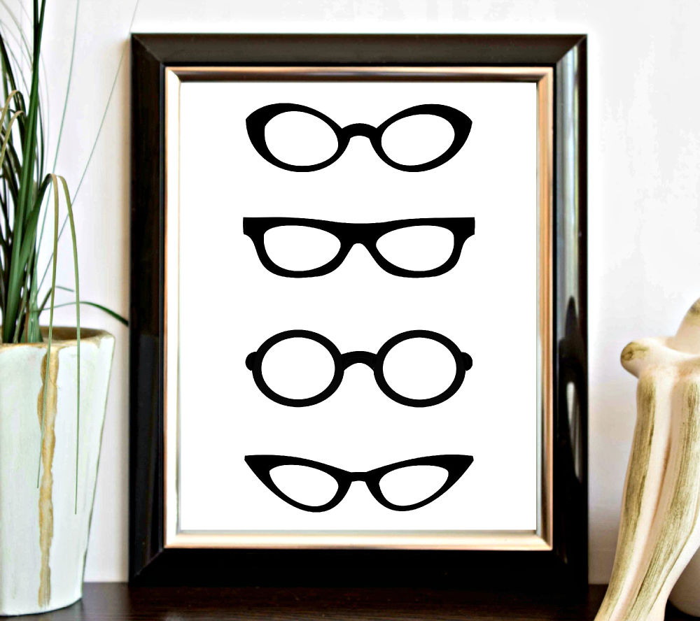 Black Eye Glass Frames Wall Art Printable