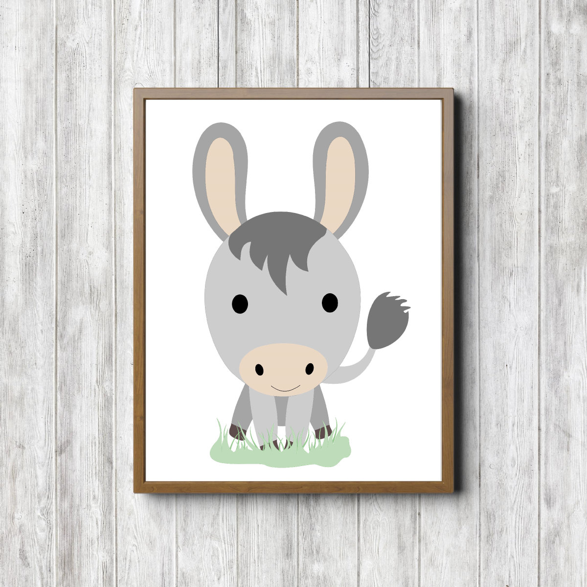 Gender Neutral Cute Donkey Printable