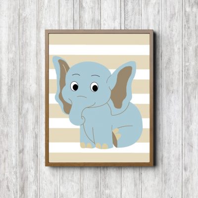 Boys Nursery Blue Elephant