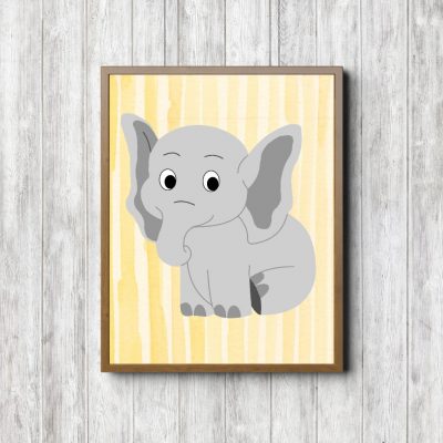 Cute Grey Baby Elephant