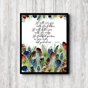 Psalm 91:4 - Scripture Printable
