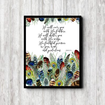 Psalm 91:4 - Scripture Printable