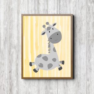 Yellow & Gray Cute Giraffe