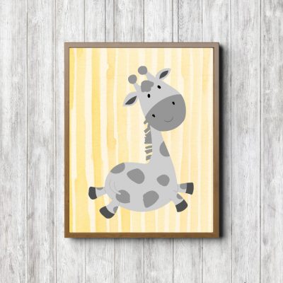 Yellow & Gray Cute Giraffe