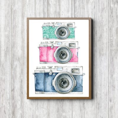Green, Pink & Blue Cameras