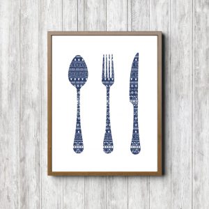 Blue Spoon Fork & Knife