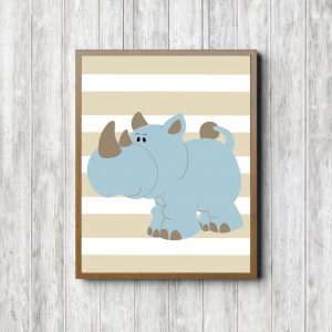 Cute Blue Baby Rhino