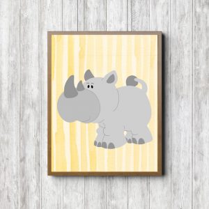 Yellow & Gray Baby Rhino