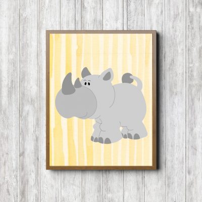 Yellow & Gray Baby Rhino