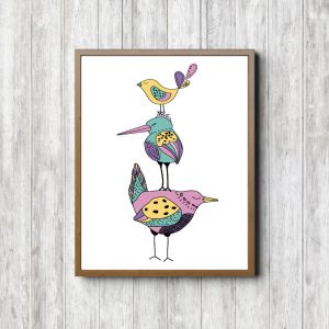 Whimsical Three Little Birds