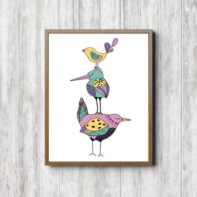 Whimsical Three Little Birds