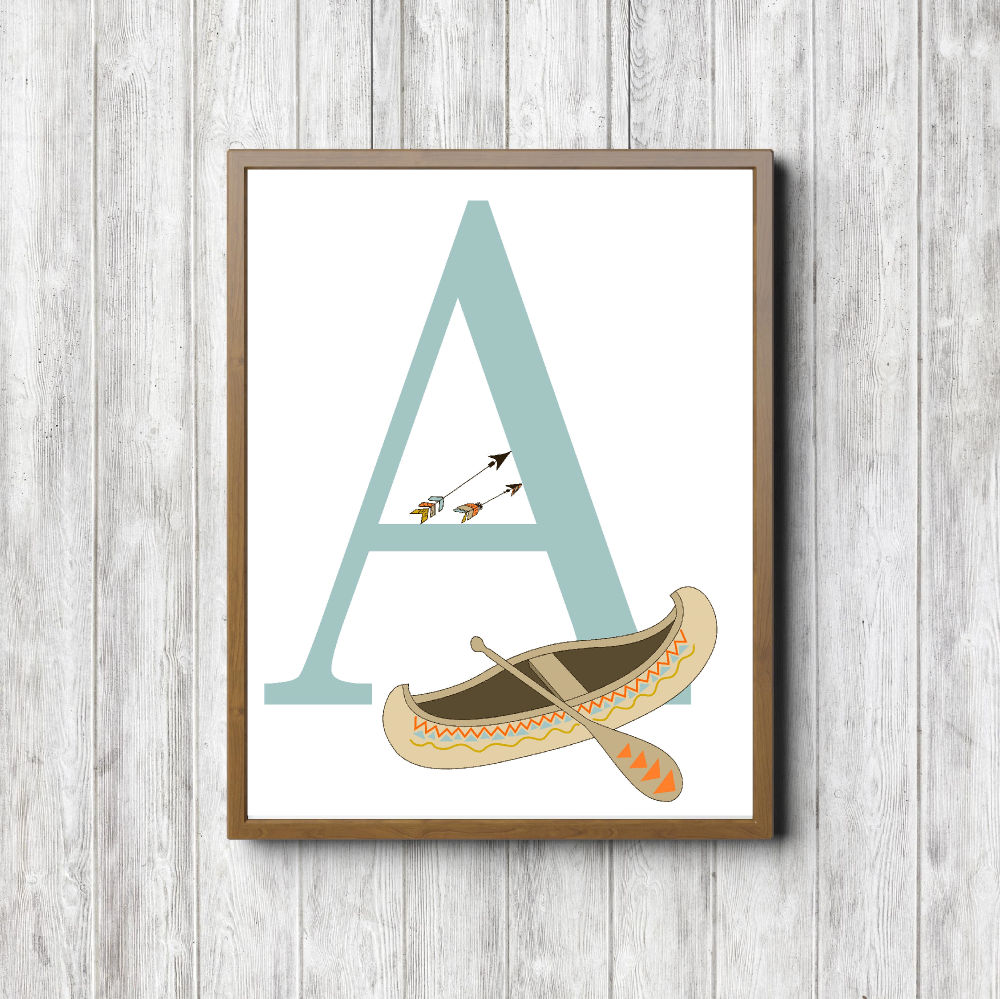 Letter A – Tribal Canoe Printable