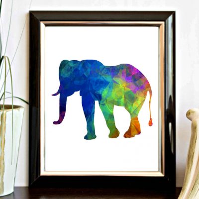Multi Color Elephant Silhouette