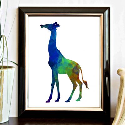 Multi Color Giraffe Silhouette