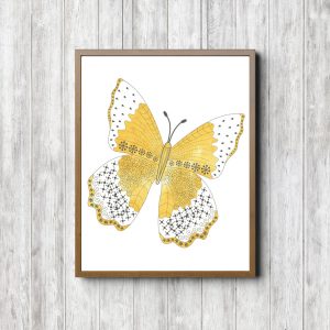 Watercolor Yellow Butterfly Printable