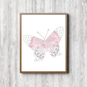 Printable Blush Pink Butterfly