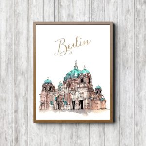 Berlin Cathedral Watercolor Monument