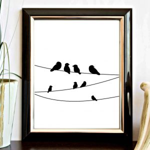 Black Birds Minimalist Poster