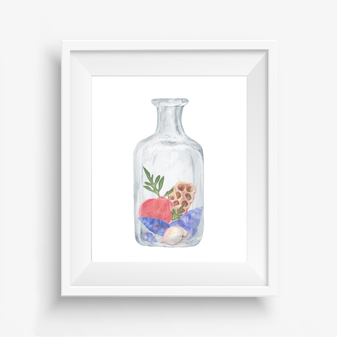 Colorful Shells In A Bottle