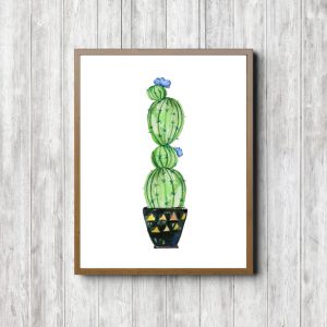 Printable Watercolor Cactus Decor