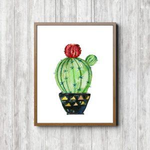 Printable Watercolor Botanical Cactus