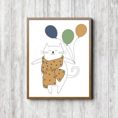 Cat With Orange Scarf