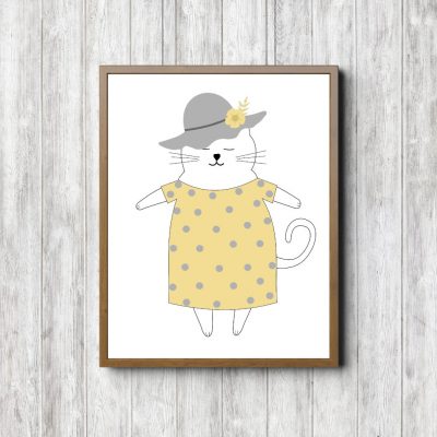 Cat With Yellow Dress