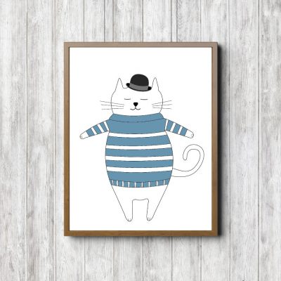 Cat With Teal Jersey