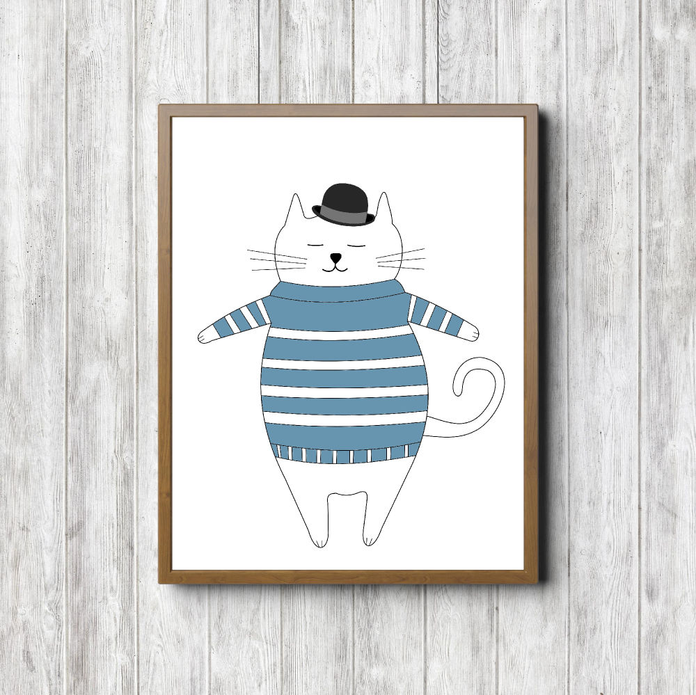 Cat With Teal Jersey