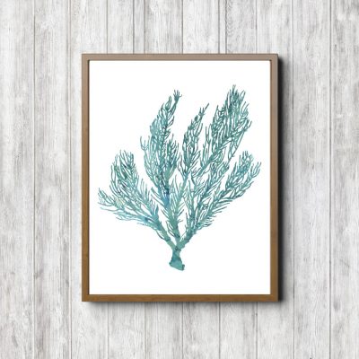 Teal Watercolor Coral Printable