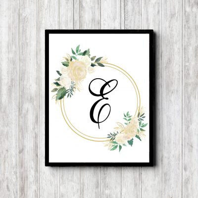 Letter E - Floral Bouquet