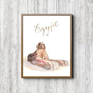 Watercolor Sphinx Of Giza