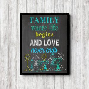 Colorful Family Chalkboard Printable