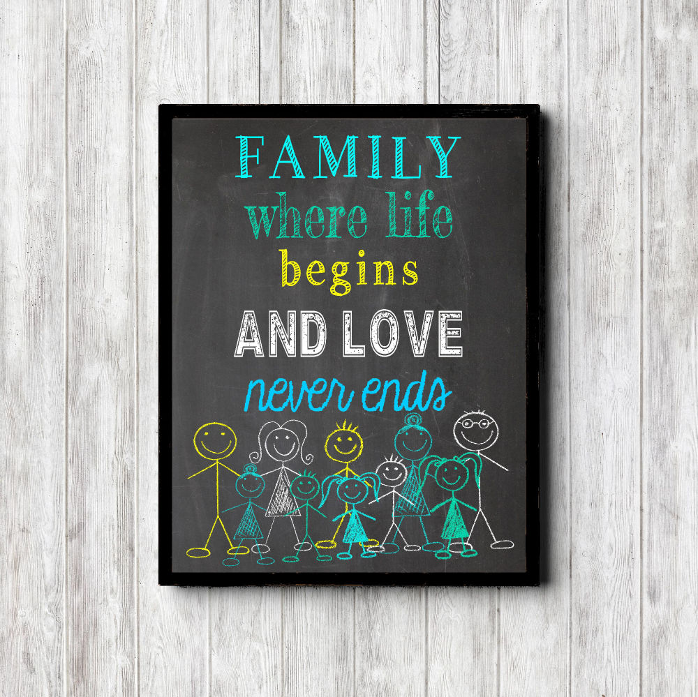 Colorful Family Chalkboard Printable