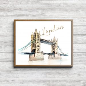 London Bridge Watercolor Printable