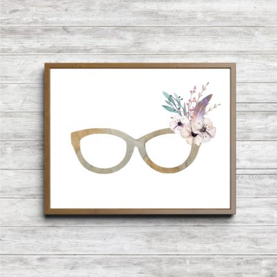 Beige Watercolor Whimsical Spectacles