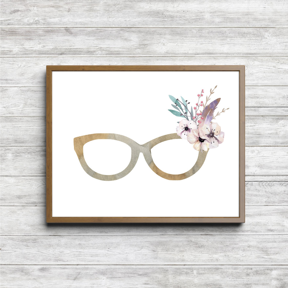 Beige Watercolor Whimsical Spectacles Printable
