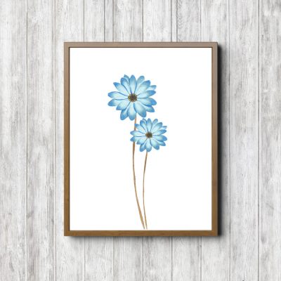 Blue Flowers Botanical Poster
