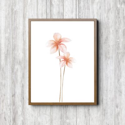 Watercolor Frangipani Minimalist Decor