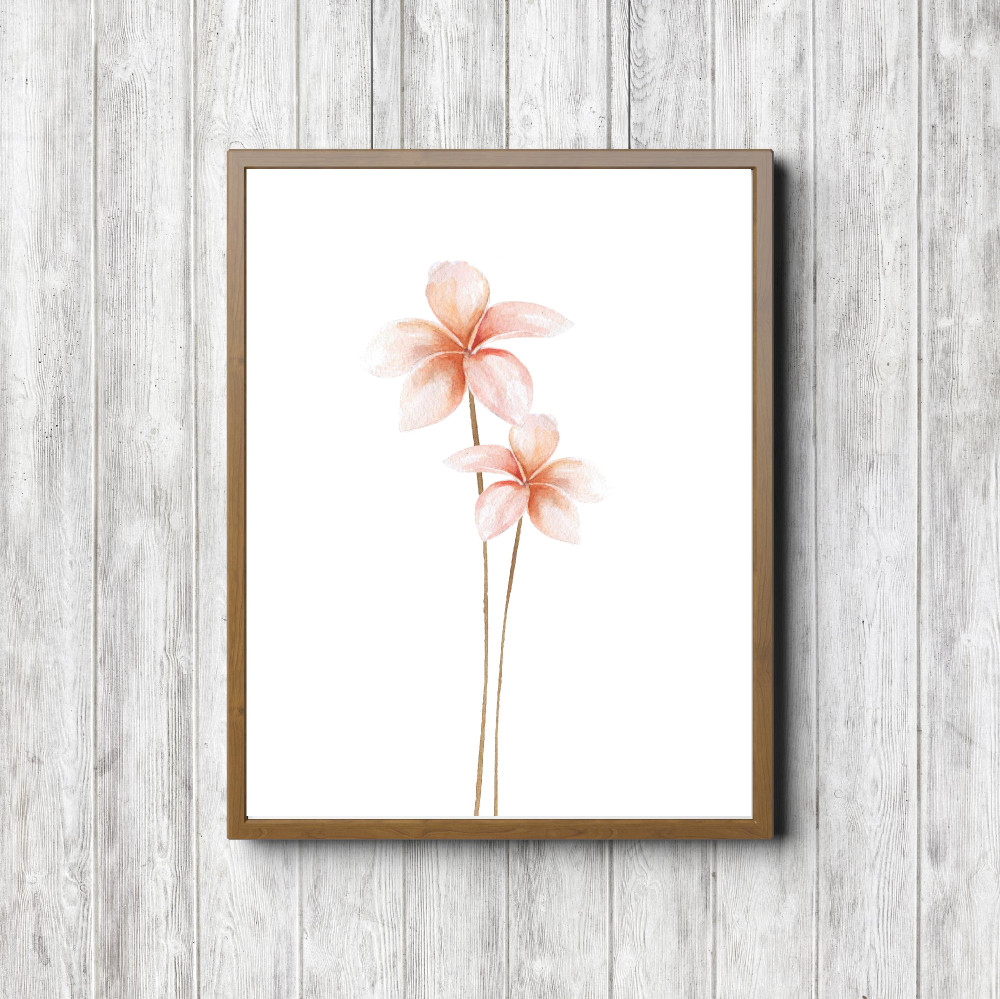 Watercolor Frangipani Minimalist Decor Printable