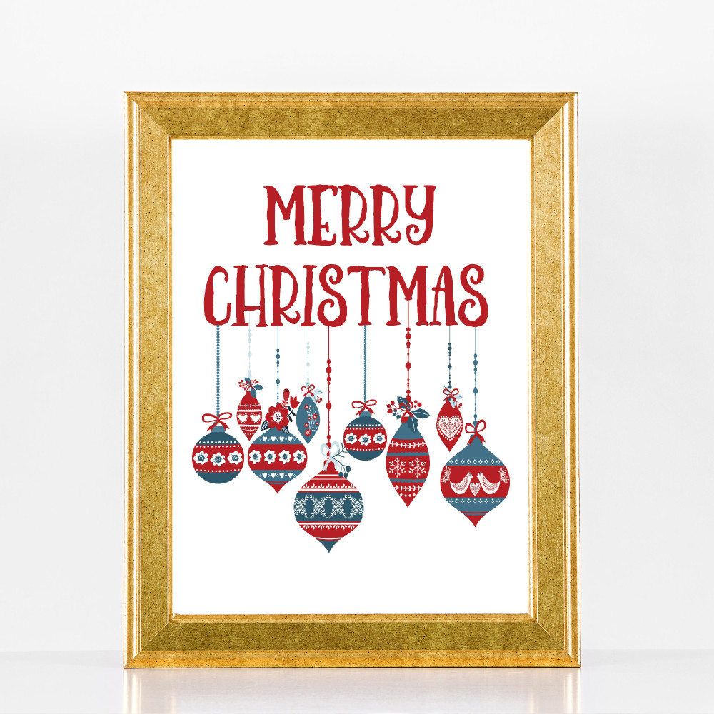 Merry Christmas Tree Ornaments Printable
