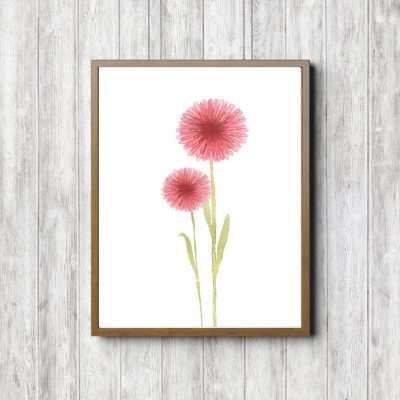 Printable Pink Watercolor Flowers