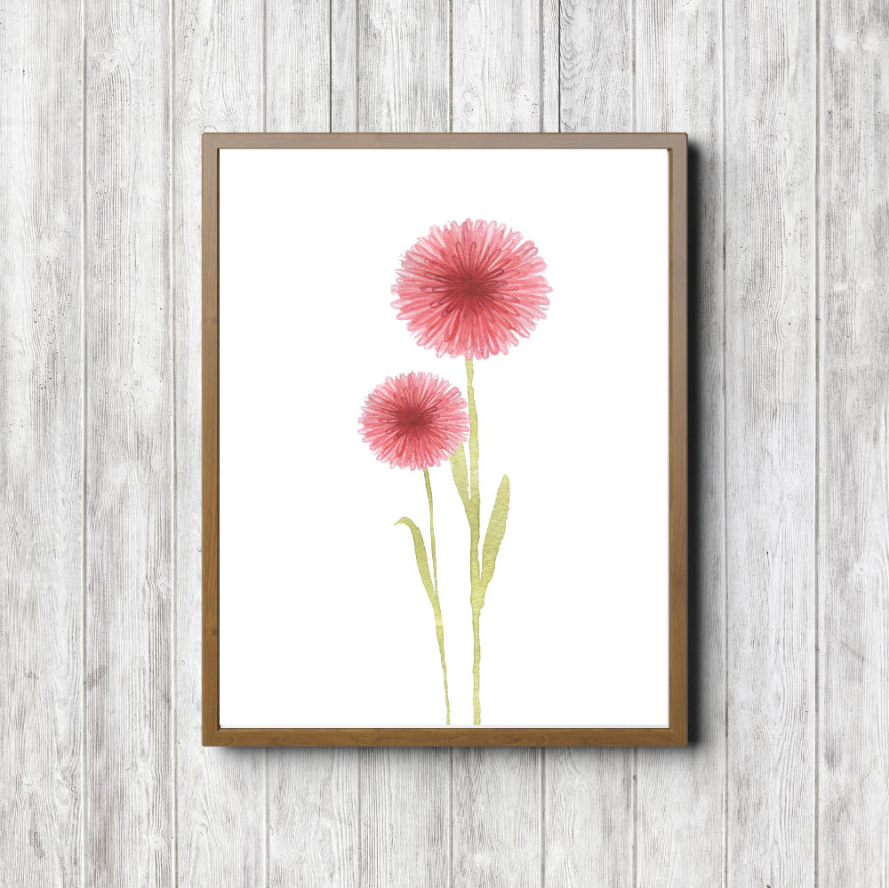 Printable Pink Watercolor Flowers