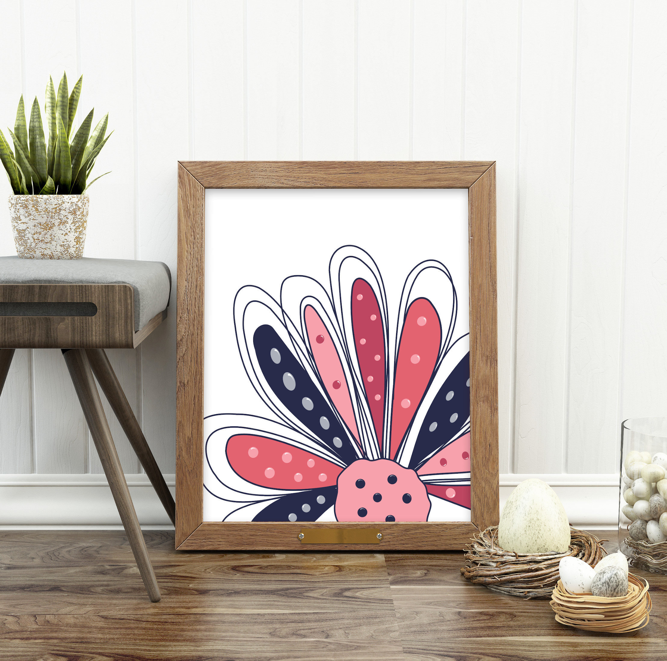 FlowerLargeNavyPink