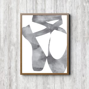 Printable Gray Ballet Slippers
