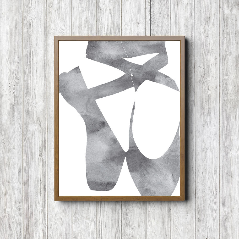 Printable Gray Ballet Slippers Printable