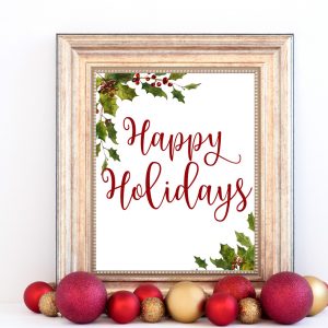 Mistletoe Happy Holidays Poster