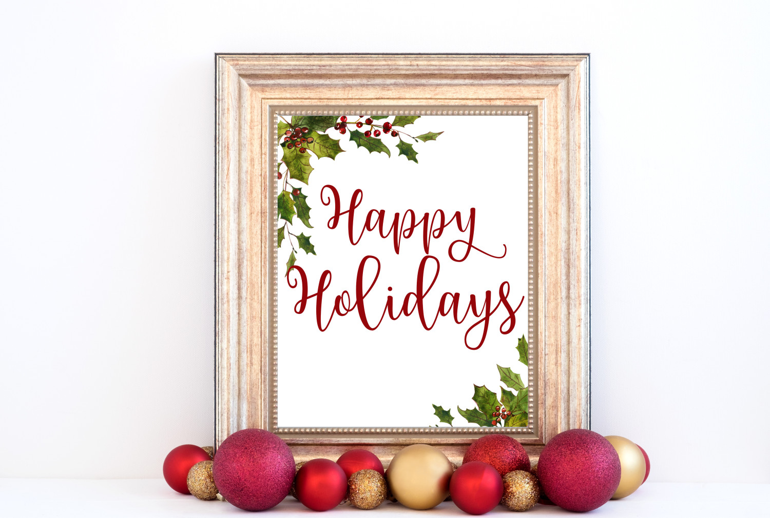 Mistletoe Happy Holidays Poster Printable