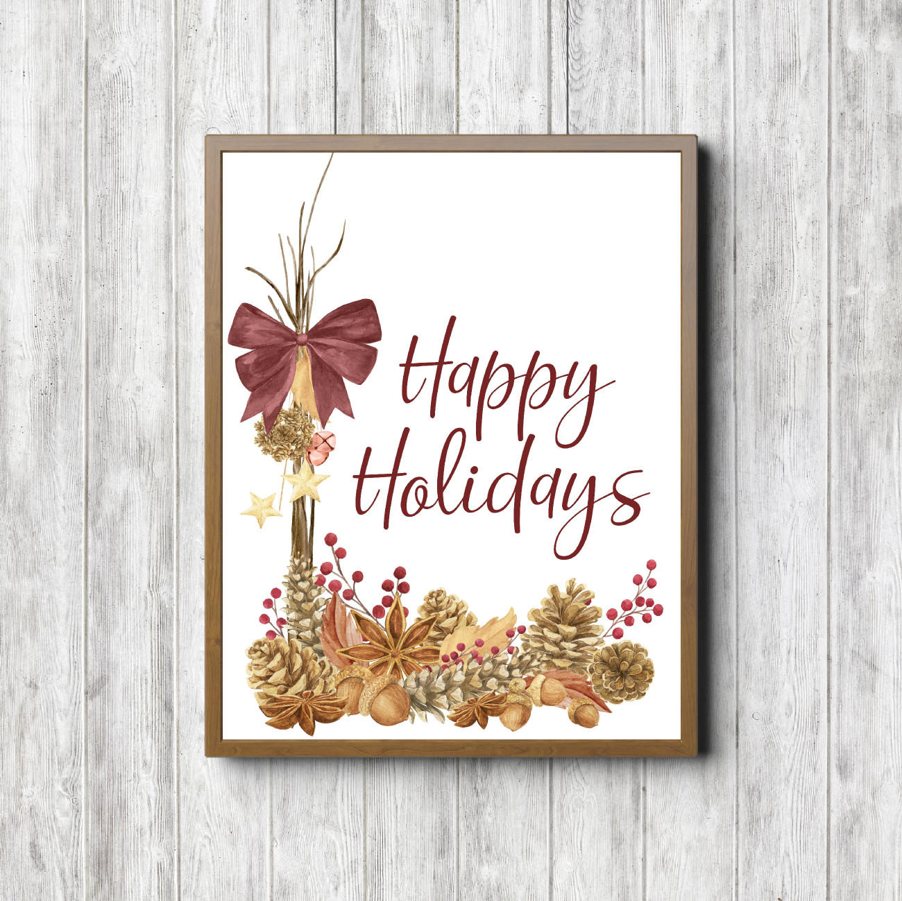 Natural Bouquet Holiday Poster Printable